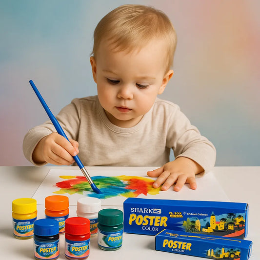 Shark Poster Colors – 6+1 Brilliant Shades Painting Set