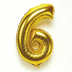 Golden Number Foil Balloons – 0 to 9 Digit Party Decoration
