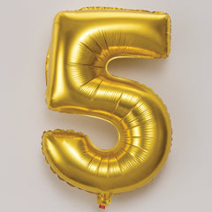 Golden Number Foil Balloons – 0 to 9 Digit Party Decoration