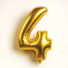 Golden Number Foil Balloons – 0 to 9 Digit Party Decoration