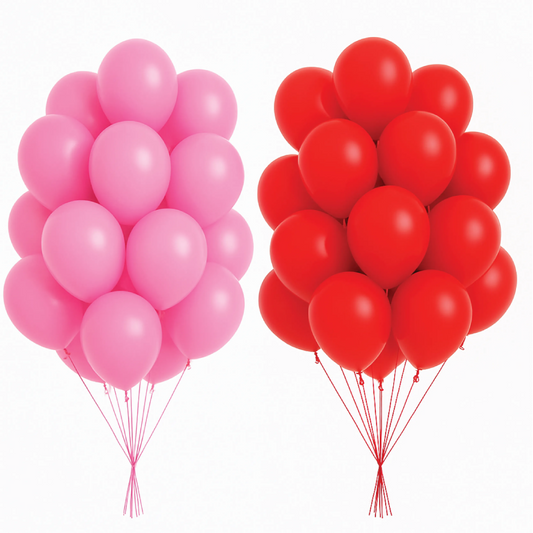 Title: Red & Pink Latex Balloon Set – Party & Celebration Decoration Pack