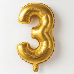 Golden Number Foil Balloons – 0 to 9 Digit Party Decoration