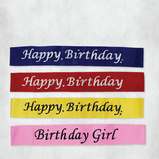 Birthday Sash Collection “Happy Birthday” & “Birthday Girl/ Boy” Satin Ribbons