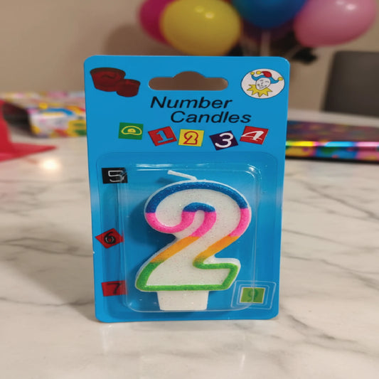 Colorful Rainbow Number Birthday Candles – Fun Cake Decoration