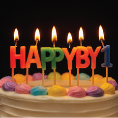 Colorful “Happy Birthday” Letter Candles – 1st Birthday Set