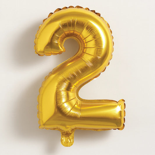 Golden Number Foil Balloons – 0 to 9 Digit Party Decoration