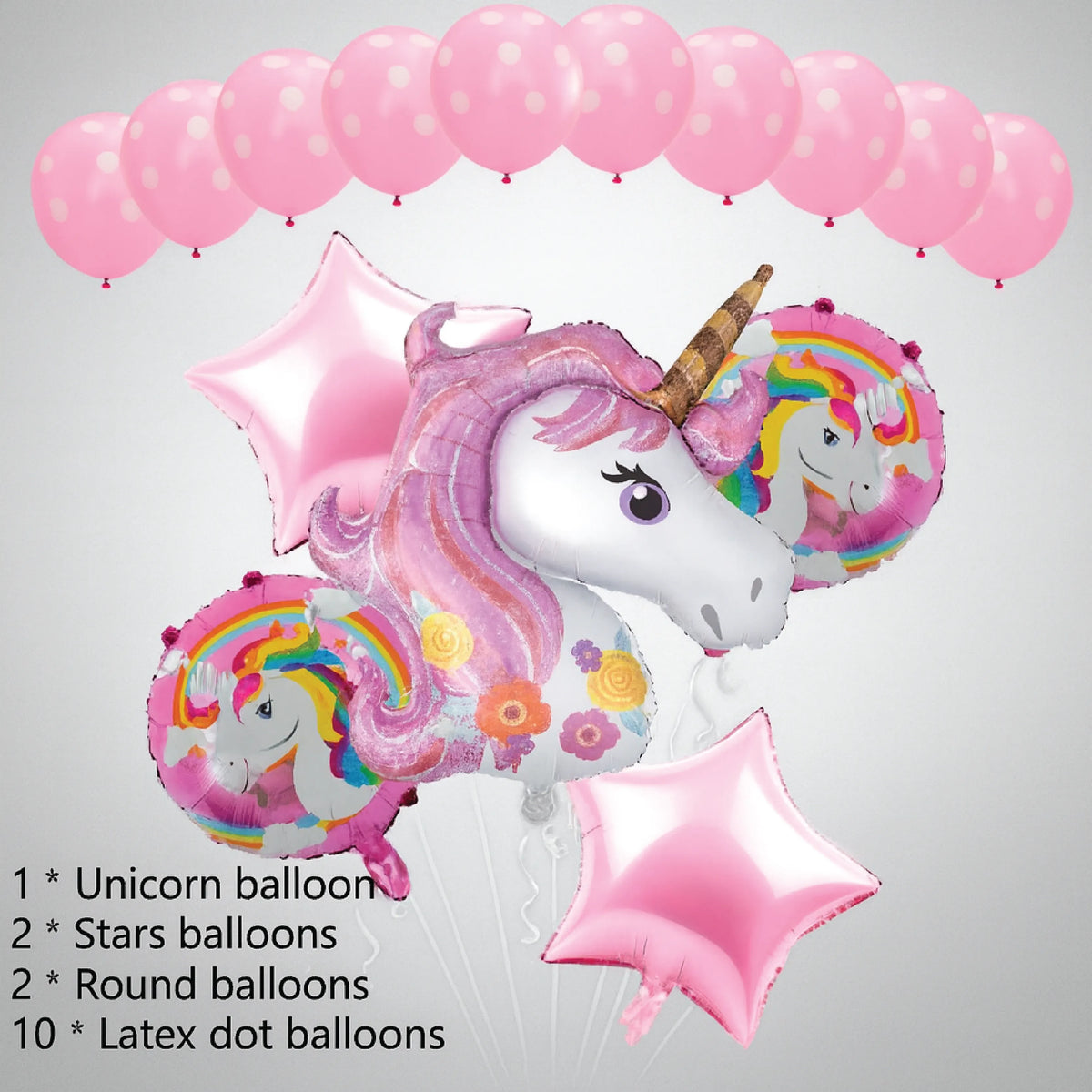 Unicorn Balloon Decoration Set – Magical Party Theme (15 Pcs)
