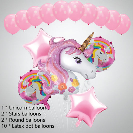 Unicorn Balloon Decoration Set – Magical Party Theme (15 Pcs)