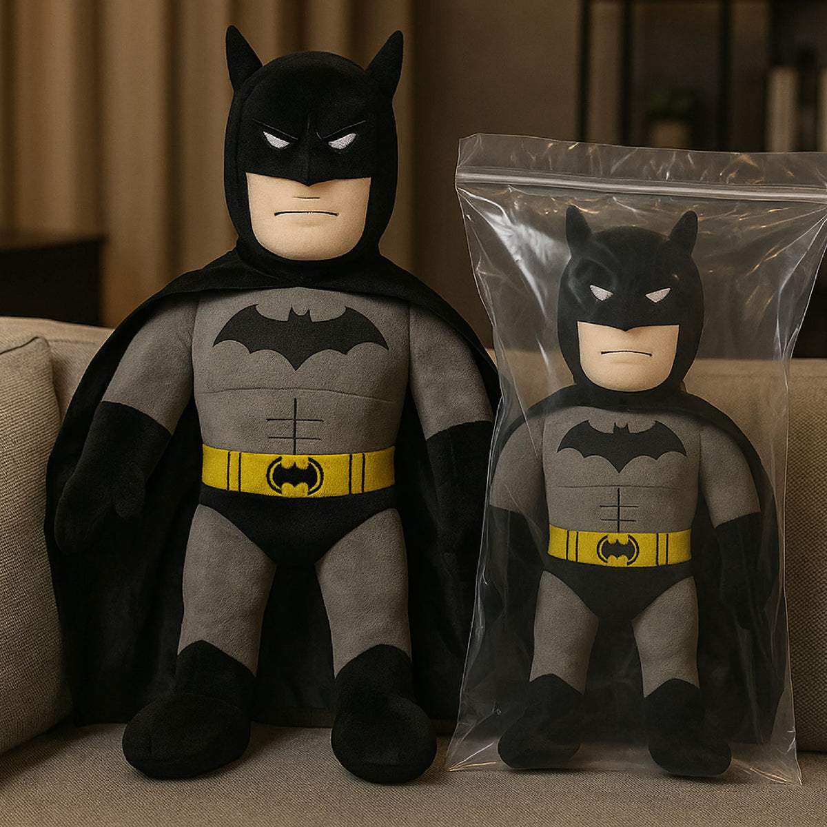 2 Batman Plush Toy with Cape (50–70 cm) – Superhero Soft Toy for Kids & Collectors