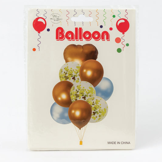 Metallic Gold & Confetti Balloon Set – Elegant Party Decoration Pack