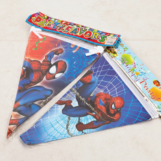 Spiderman Party Flags  Superhero Birthday Banner Decoration