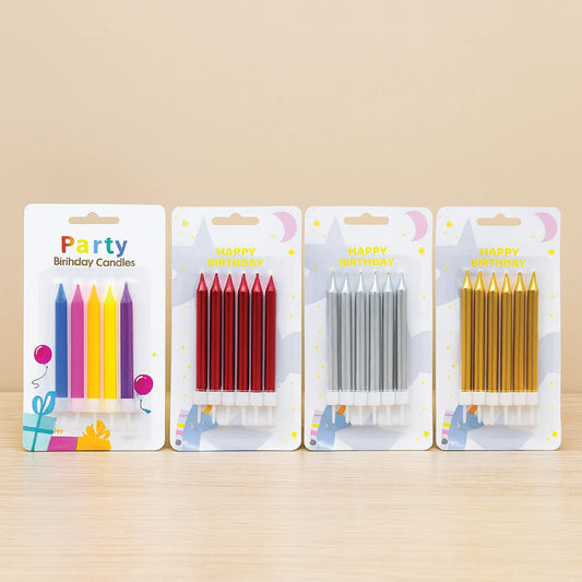 Metallic & Colorful Birthday Candle Set – Elegant Party Collection