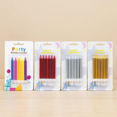 Metallic & Colorful Birthday Candle Set – Elegant Party Collection