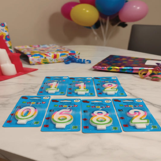 Colorful Rainbow Number Birthday Candles – Fun Cake Decoration