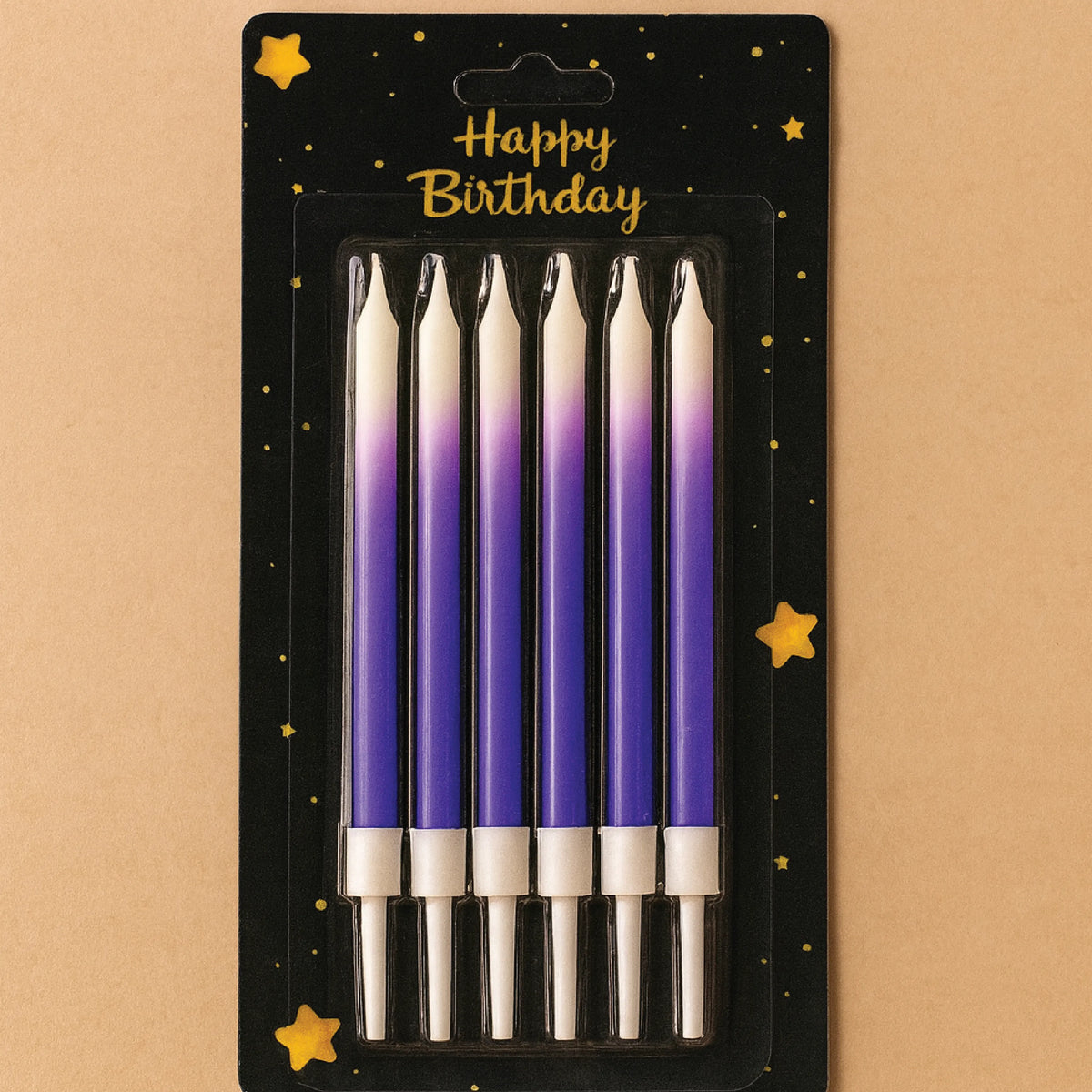 Elegant Purple Gradient Birthday Candles – 6 PCS