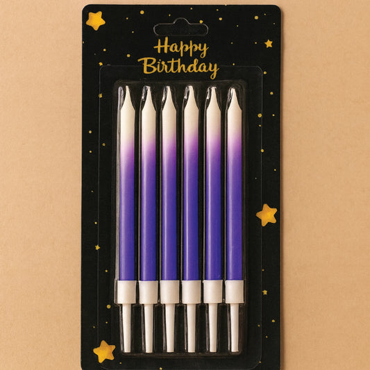 Elegant Purple Gradient Birthday Candles – 6 PCS