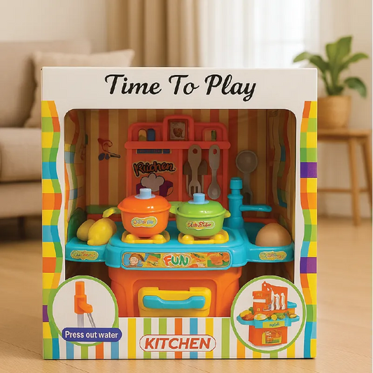 Kids Kitchen Play Set – Time to Play Cooking Toy with Utensils & Accessories