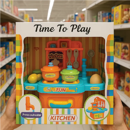 Kids Kitchen Play Set – Time to Play Cooking Toy with Utensils & Accessories