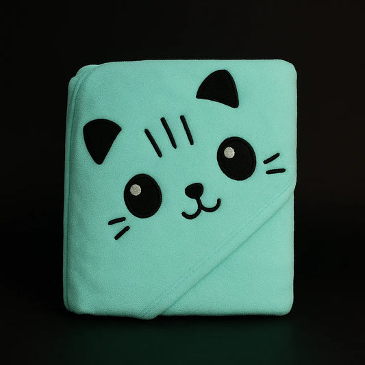 Happy Mums Baby Hooded Towel  – 100% Cotton Soft Bath Wrap | Cute Animal & Sailboat Design| Newborn to 12 months