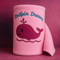 Baby Hooded Towel – Soft Fleece Wrap “You Are Magic / Dolphin Dreams”  Newborn to 12 months