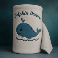 Baby Hooded Towel – Soft Fleece Wrap “You Are Magic / Dolphin Dreams”  Newborn to 12 months
