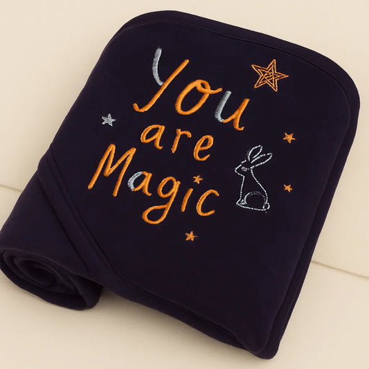 Happy Mums Baby Hooded Towel  Soft Cotton “You Are Magic / Hello Whale”  Newborn to 12 months