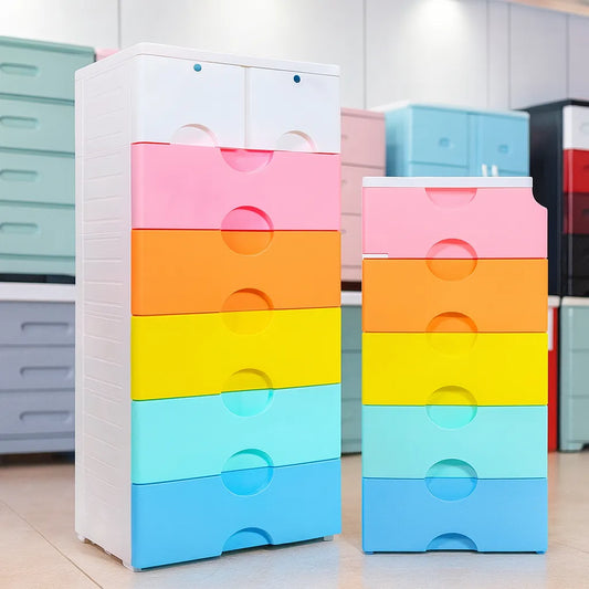 Rainbow Multi-Layer Plastic Storage Cabinet  Colorful Kids Organizer