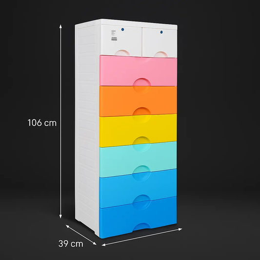 Rainbow Multi-Layer Plastic Storage Cabinet  Colorful Kids Organizer