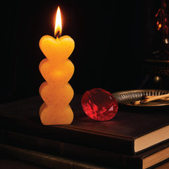 Stacked Hearts Candle  Modern Artistic Pillar Candle