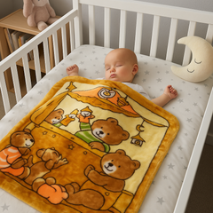 Cozy Teddy Family Baby Blanket  Soft, Colorful & Warm