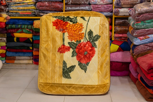 Premium Floral Embossed Blanket  Warm, Soft & Elegant
