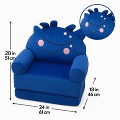 Kids Blue Monster Sofa Chair  Soft, Playful & Cozy Seating (2+ Years)