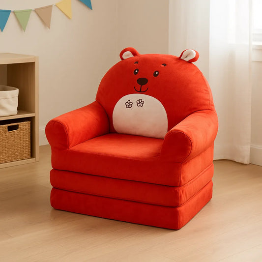 Kids Red Bear Sofa Chair  Soft, Playful & Comfortable (2+ Years)