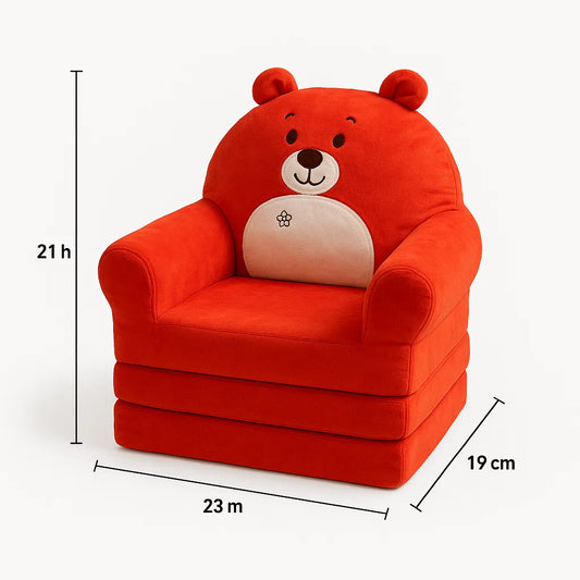 Kids Red Bear Sofa Chair  Soft, Playful & Comfortable (2+ Years)