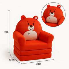 Kids Red Bear Sofa Chair  Soft, Playful & Comfortable (2+ Years)