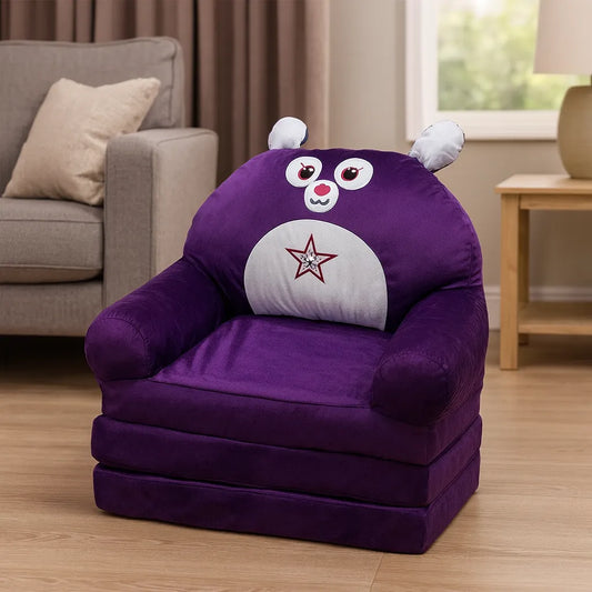 Kids Purple Bear Sofa Chair  Soft, Adorable & Cozy (2+ Years)