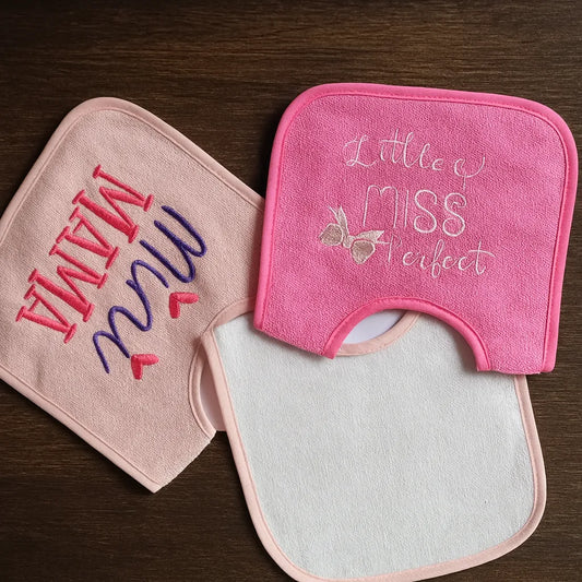 Soft Cotton Baby Bib Set Mum’s Munchkin & Little Miss Perfect