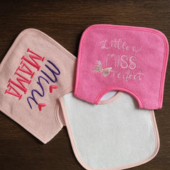 Soft Cotton Baby Bib Set Mum’s Munchkin & Little Miss Perfect