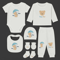 Happy Bear Newborn Gift Set  4-Piece Cotton Essentials for Baby (0–6 Months)