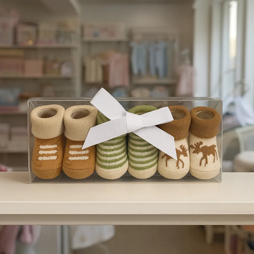 3-Pair Baby Socks Gift Set  Cute Animal & Patterned Designs (0–9 Months)