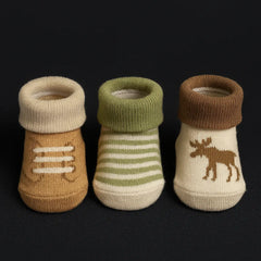 3-Pair Baby Socks Gift Set  Cute Animal & Patterned Designs (0–9 Months)
