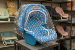 Blue Baby Carry Cot  Soft Padded Newborn Carrier with Canopy & Handle