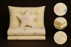 Soft Yellow Baby Bedding Set with Star Pillow  3-Piece Newborn Sleep Set (Premium Cotton Comforter, Mattress & Pillow)