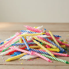 Colorful Spiral Birthday Candle Set with Holders – 12 Pcs