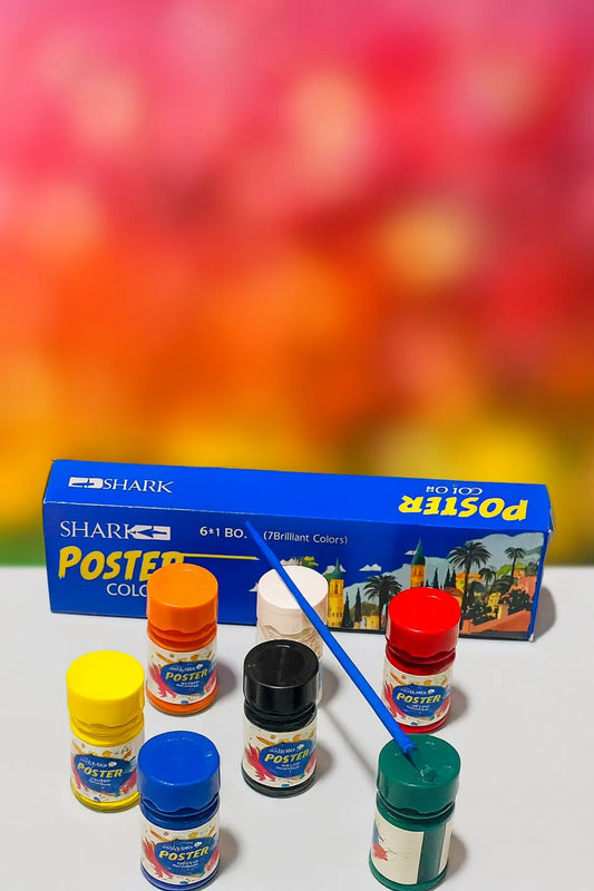 Shark Poster Colors – 6+1 Brilliant Shades Painting Set