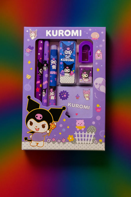 Kuromi Stationery Gift Set – 6-in-1 Cute School Supplies for Girls