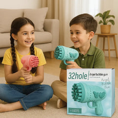 32-Hole Angel Bubble Gun – Automatic Bubble Machine Toy with Butterfly Design (2 Colors) for Kids 3+