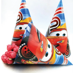 Cars Theme Party Hat  Lightning McQueen Birthday Cone Cap for Kids