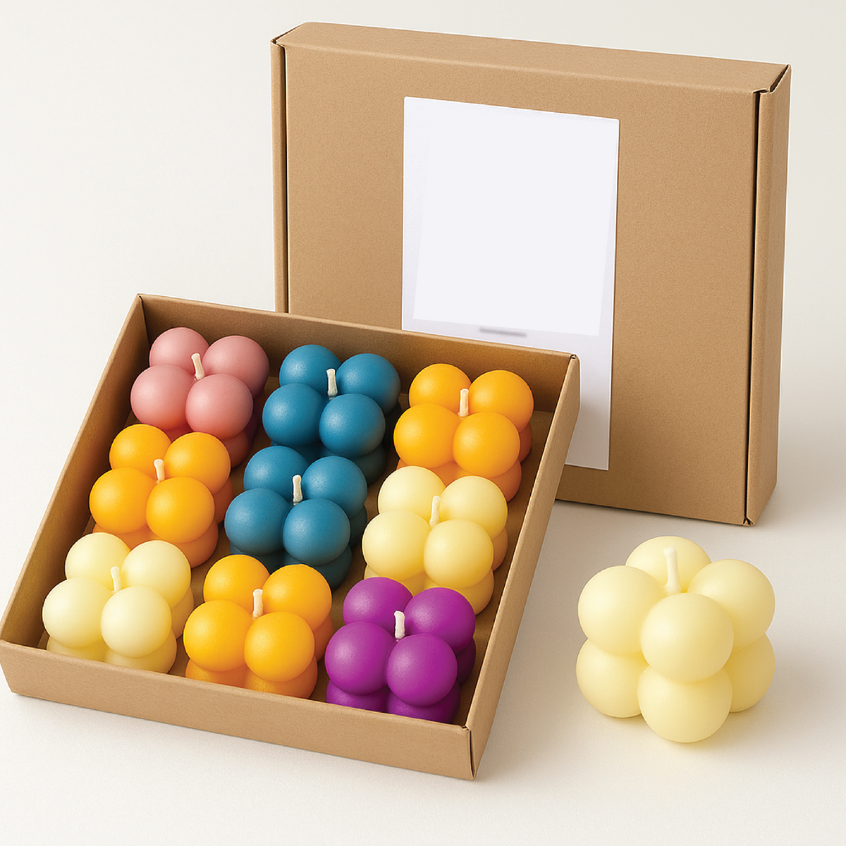Customized Bubble Candles Gift Box  Multicolor