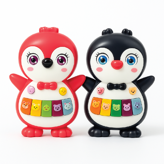 Musical Penguin Toy – Colorful Piano Keys & Light-Up Sound Play (3 PCS Set)